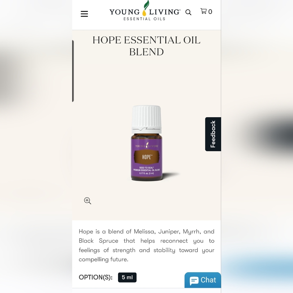 New 5ml Hope Young Living Essential Oil